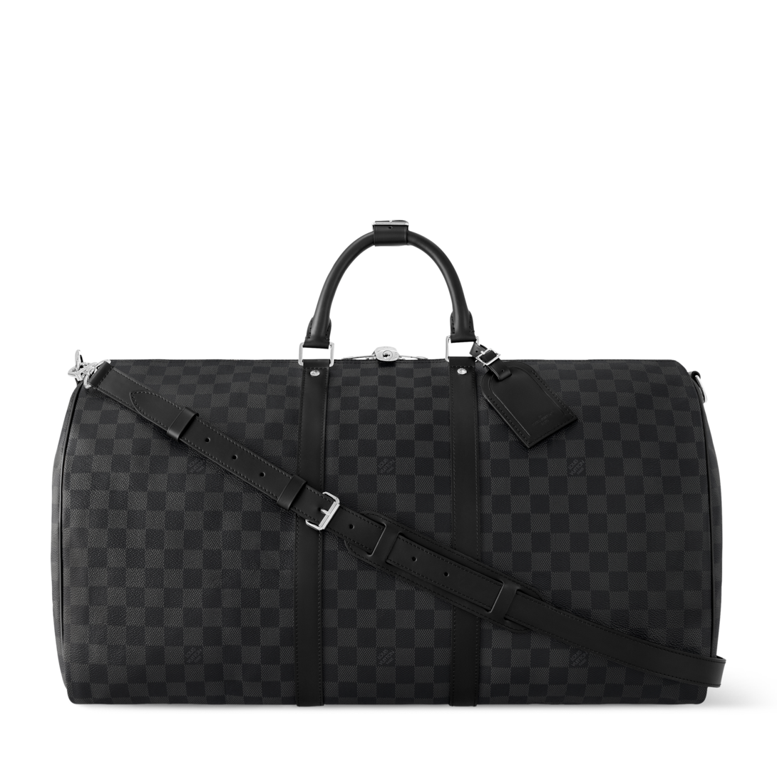 Keepall Bandoulière 55 Damier Graphite Canvas - Luxury Travel Bags